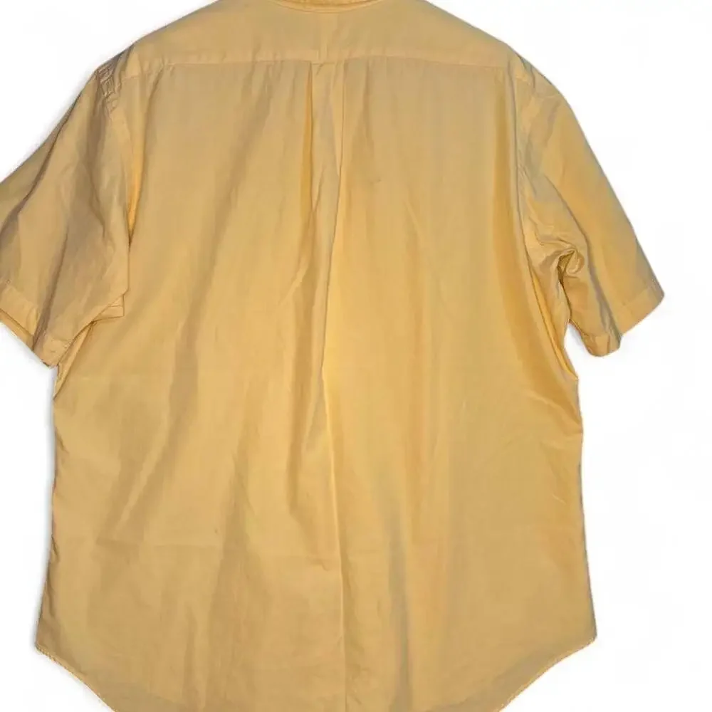 Ralph Lauren Classic Fit Short Sleeve Button Down Shirt Yellow Large